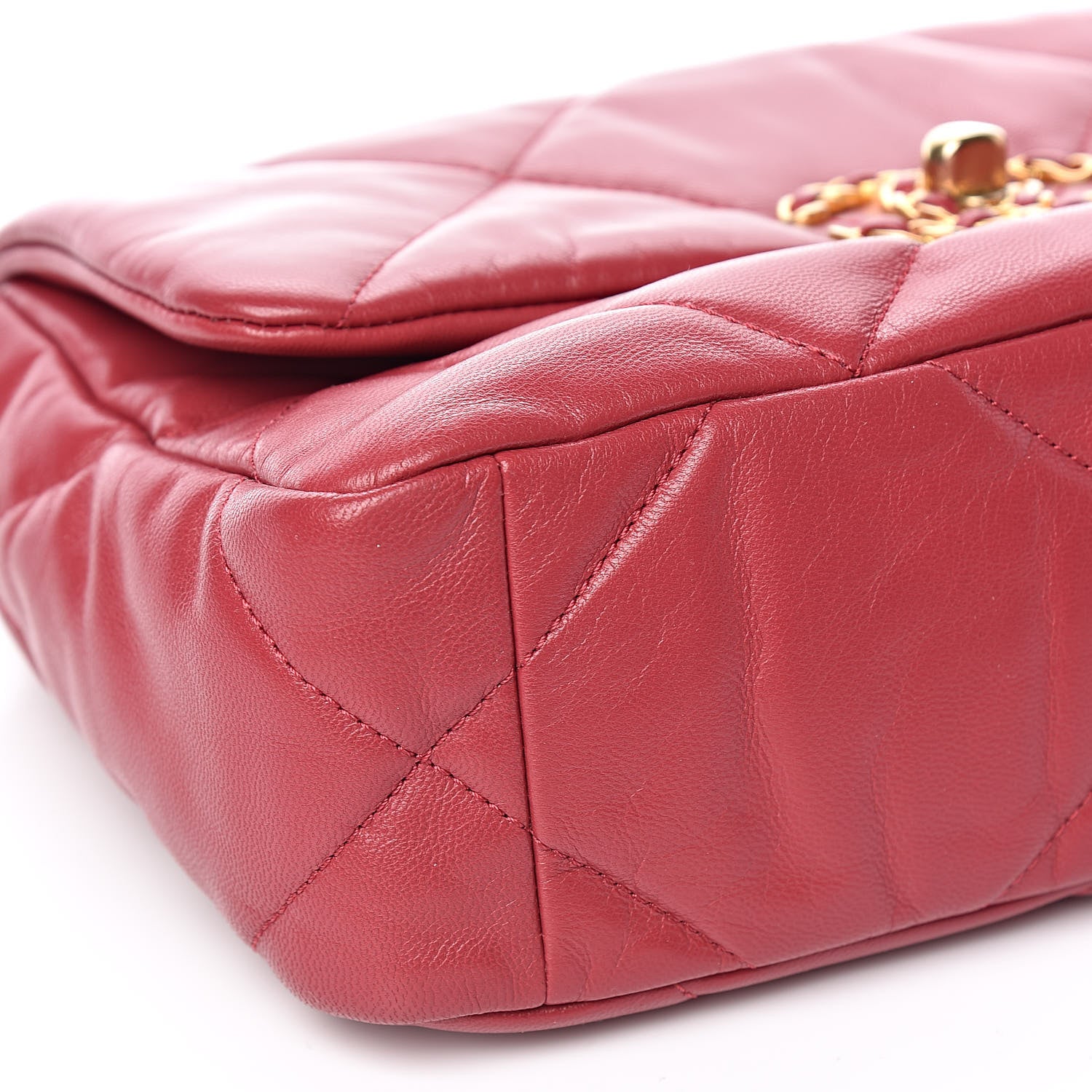 Chanel Lambskin Quilted Medium 19 Flap Dark Pink 8 of 10