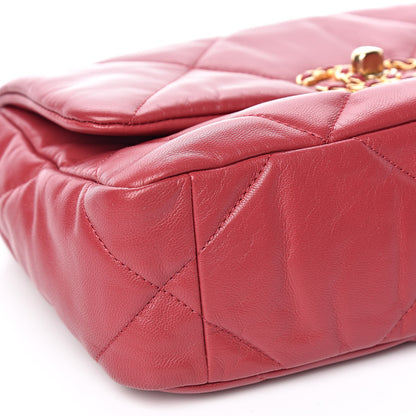 Chanel Lambskin Quilted Medium 19 Flap Dark Pink 8 of 10