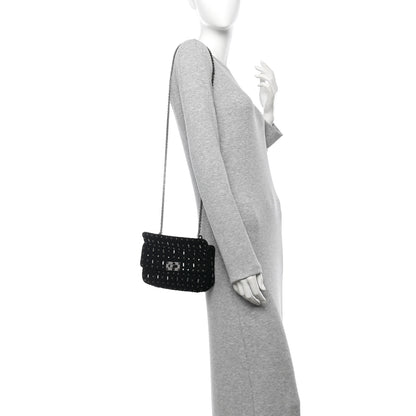 Valentino Garavani Velvet Small Rockstud Spike Embellished Shoulder Bag Black 2 of 15