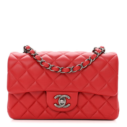 Chanel Lambskin Quilted Mini Rectangular Flap Red 1 of 11
