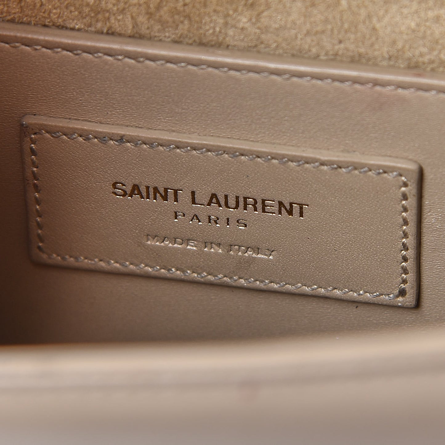 Calfskin Small Classic Monogram Kate Tassel Satchel Dark Beige