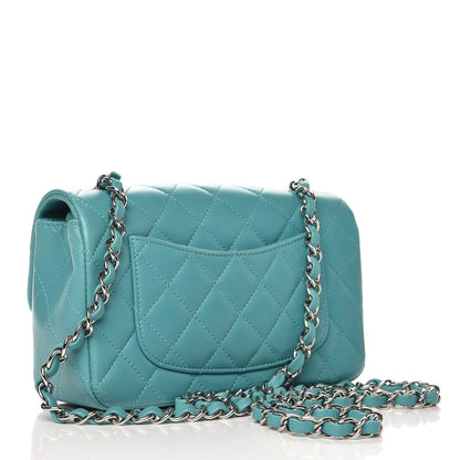 Chanel Lambskin Quilted Mini Rectangular Flap Turquoise 4 of 10