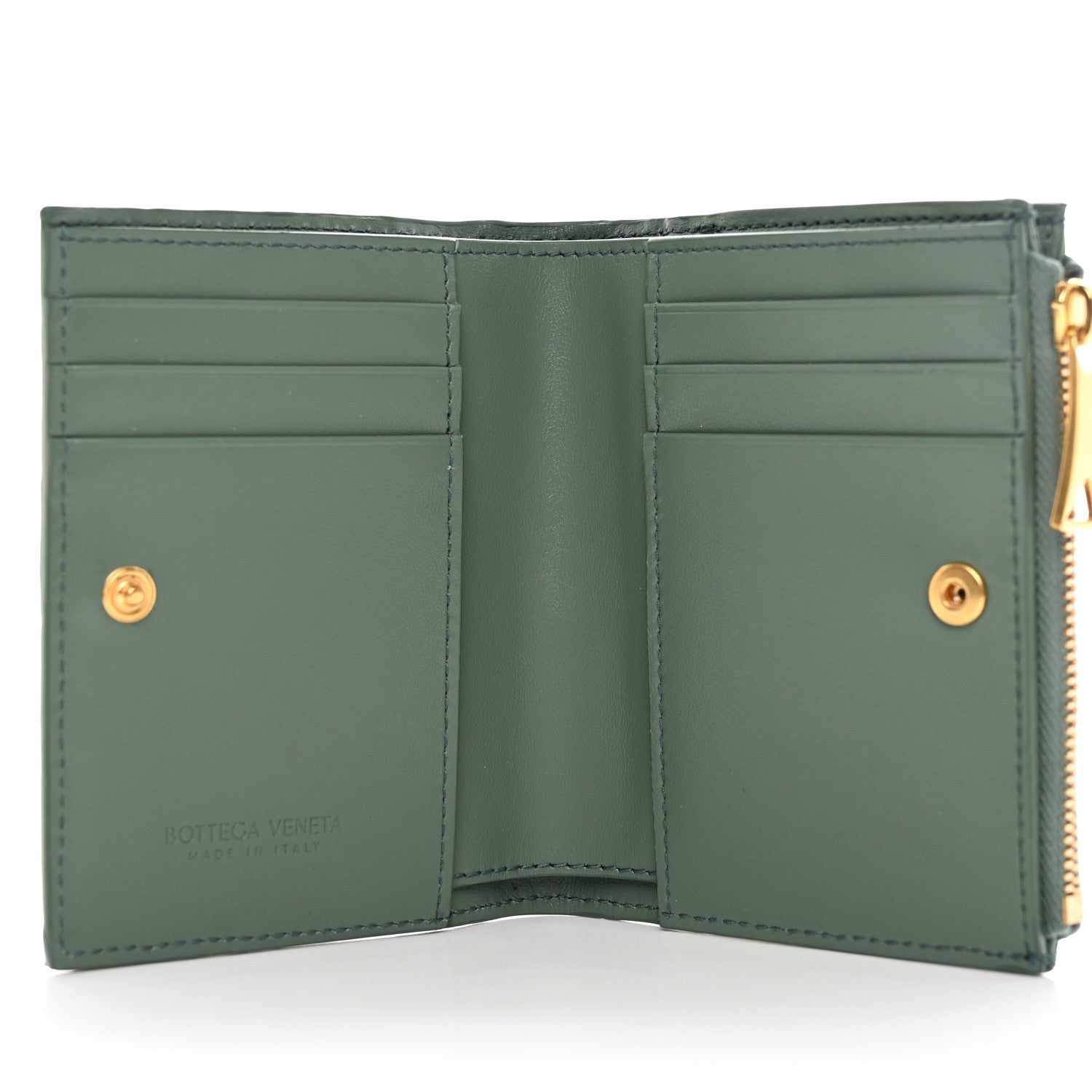 Bottega Veneta Nappa Intrecciato Bifold Zip Wallet Aloe 5 of 8