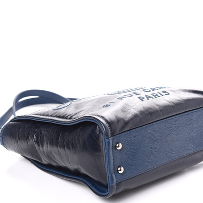 Chanel Glazed Calfskin Mini Deauville Tote Blue 5 of 9
