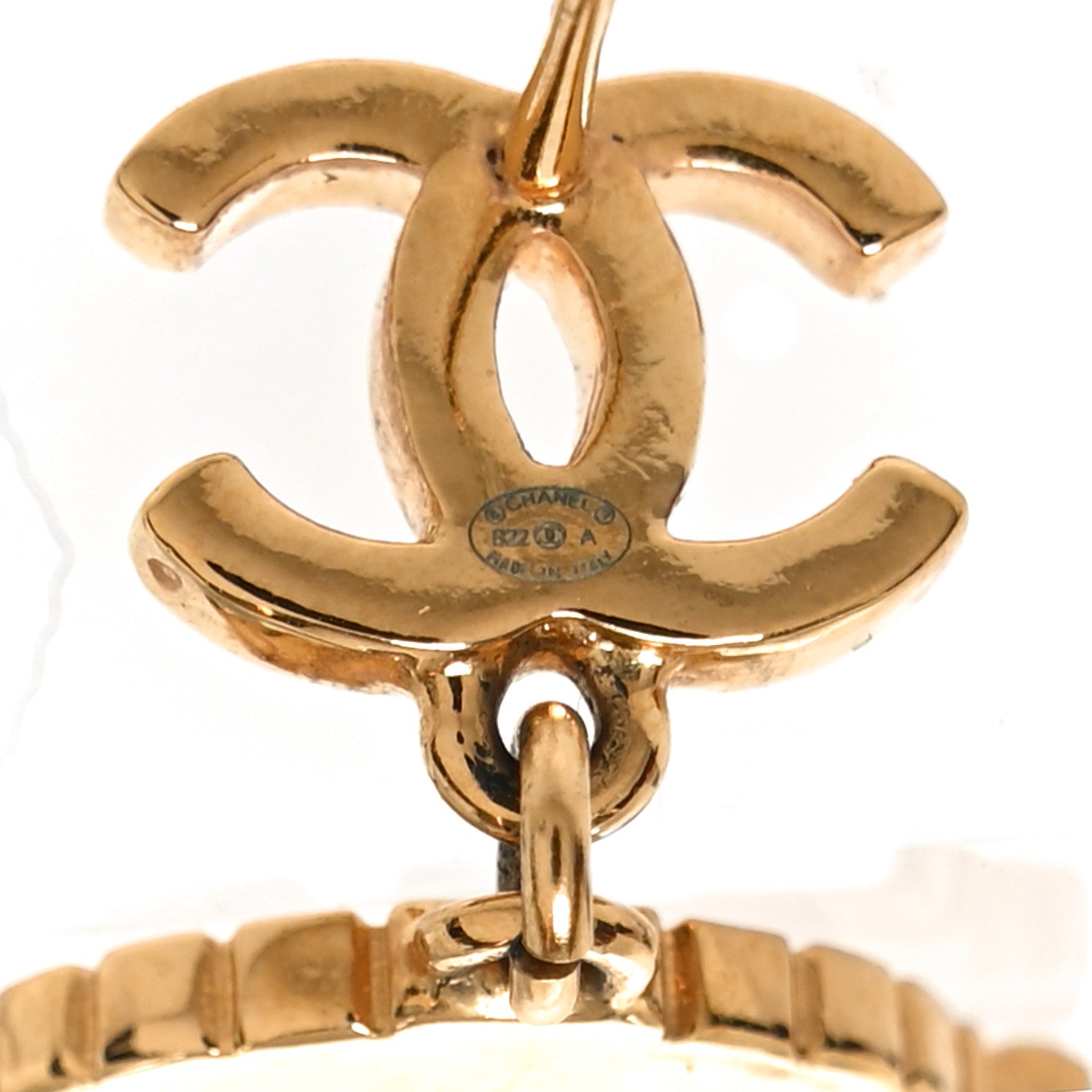 Chanel Metal CC Rue Cambon Drop Earrings Gold 4 of 5
