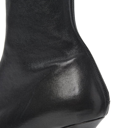 Bottega Veneta Nappa Platform Square Toe Ankle Boots 39 Black 12 of 17
