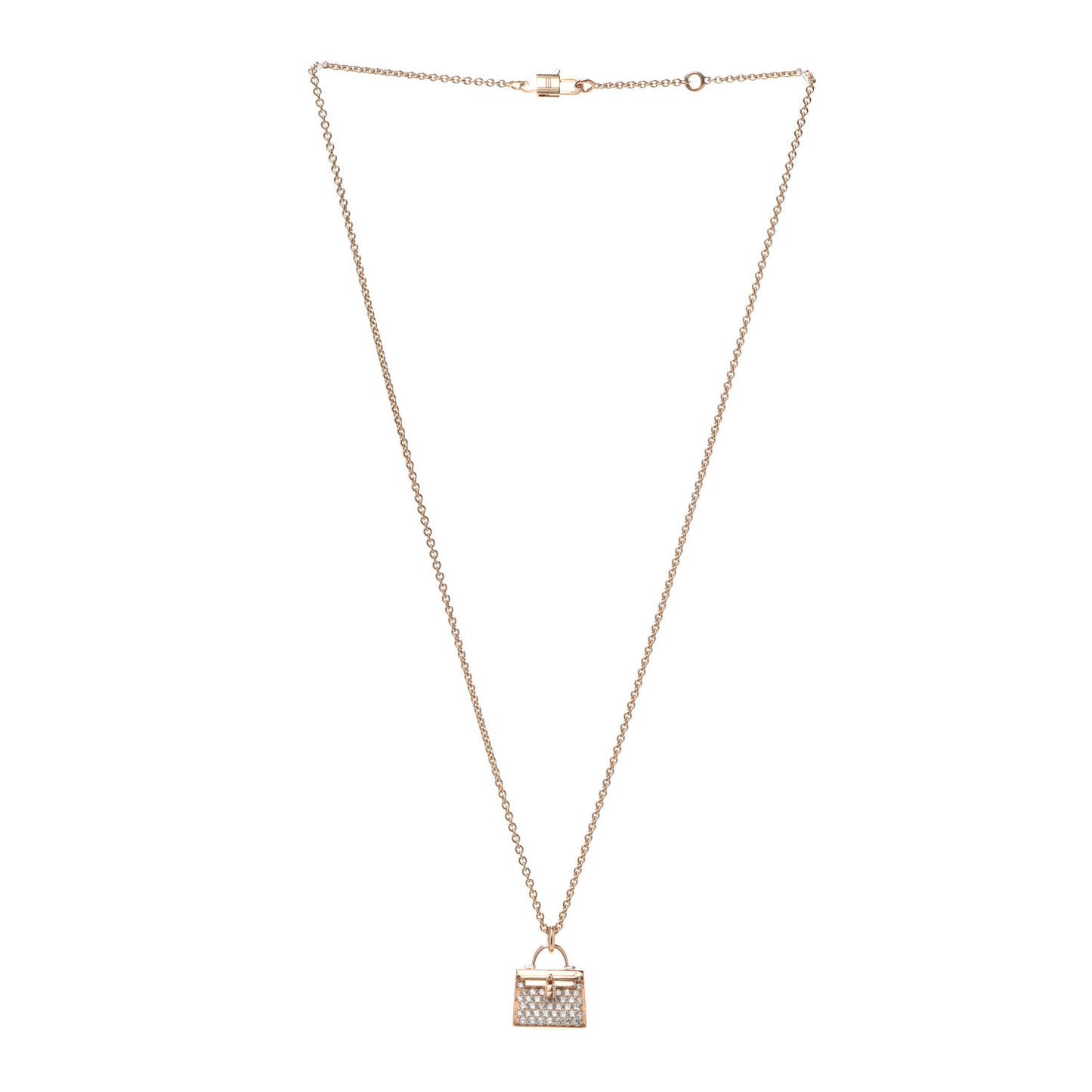 18K Rose Gold Diamond Kelly Amulettes Pendant Necklace
