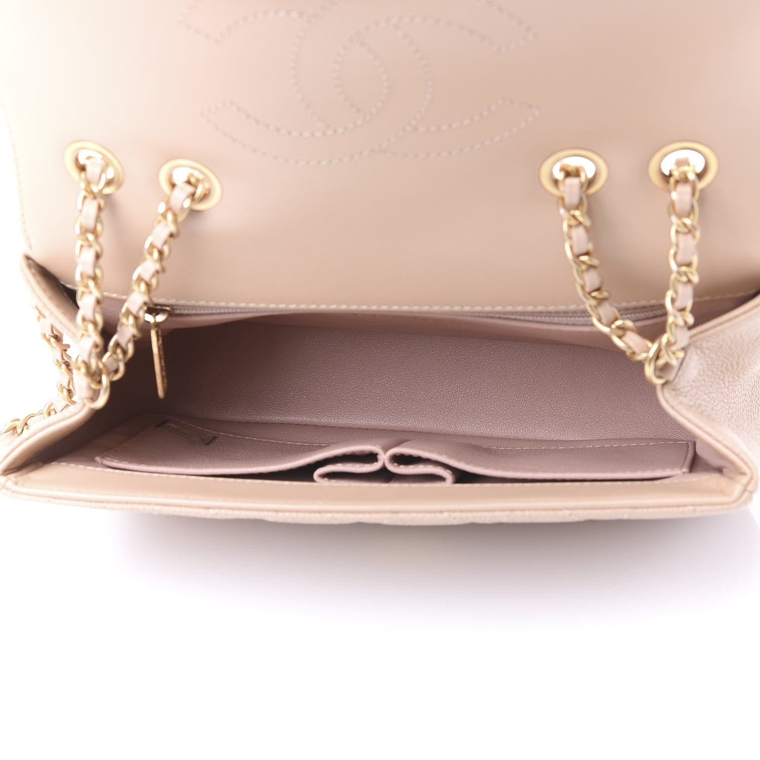 Chanel Caviar Quilted Small CC Filigree Flap Beige 4 of 10