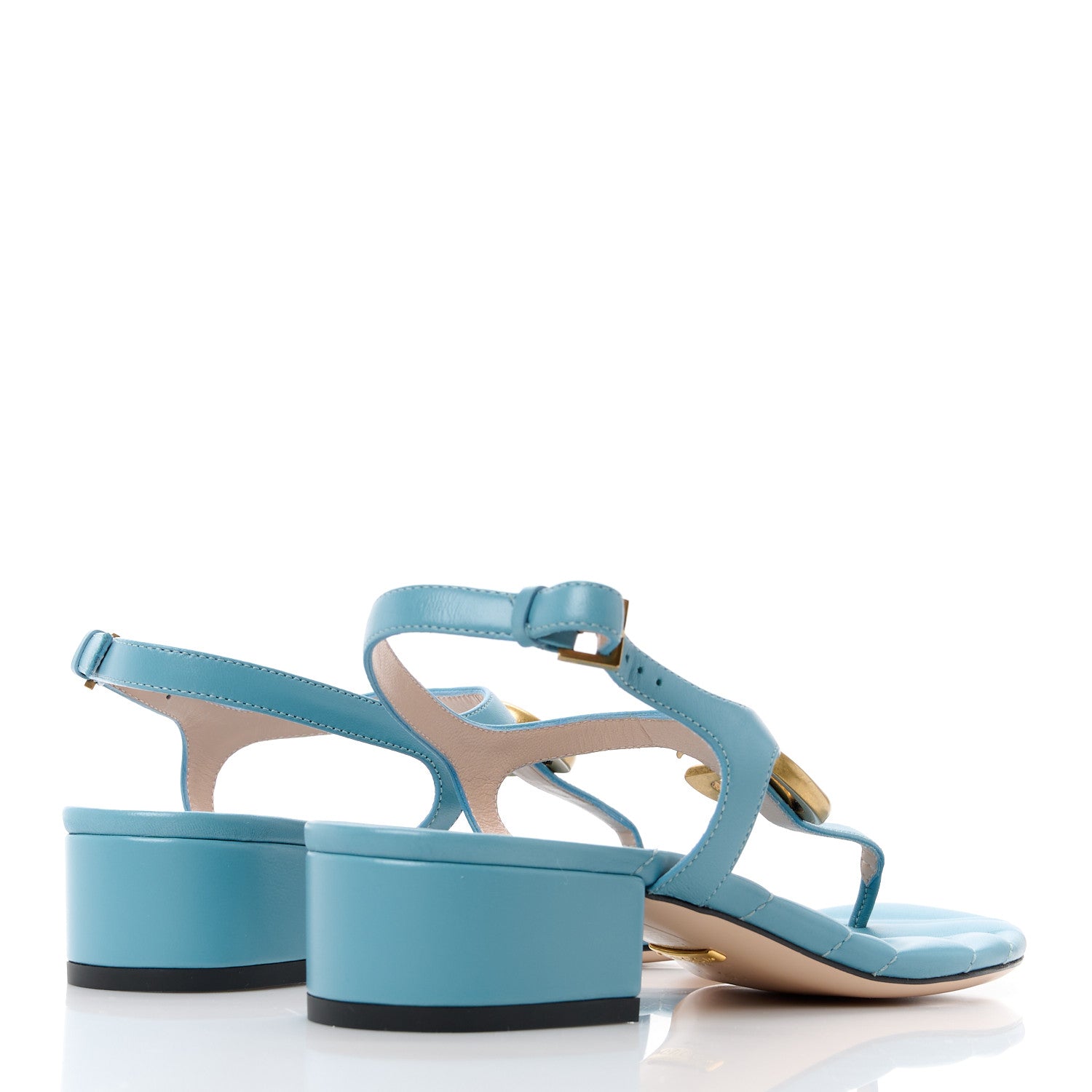 Gucci Nappa Matelasse Double G 35mm Thong Sandals 35 Sweet Blue 4 of 7