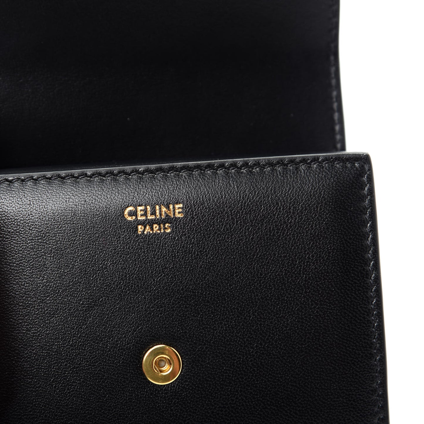 Shiny Smooth Lambskin Small Triomphe Wallet Black