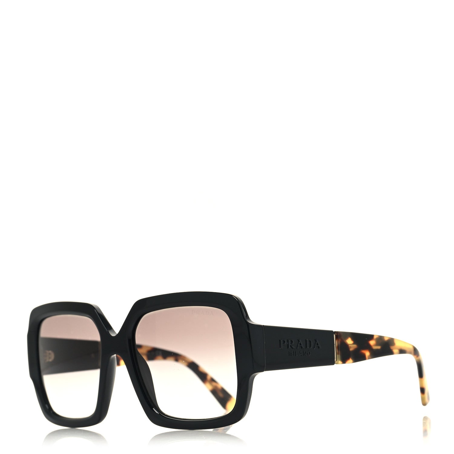 Prada Oversized Monochrome Sunglasses SPR 21X Black Tortoise 1 of 7