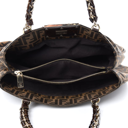 Fendi Zucca Patent Mia Tote Tobacco 5 of 13