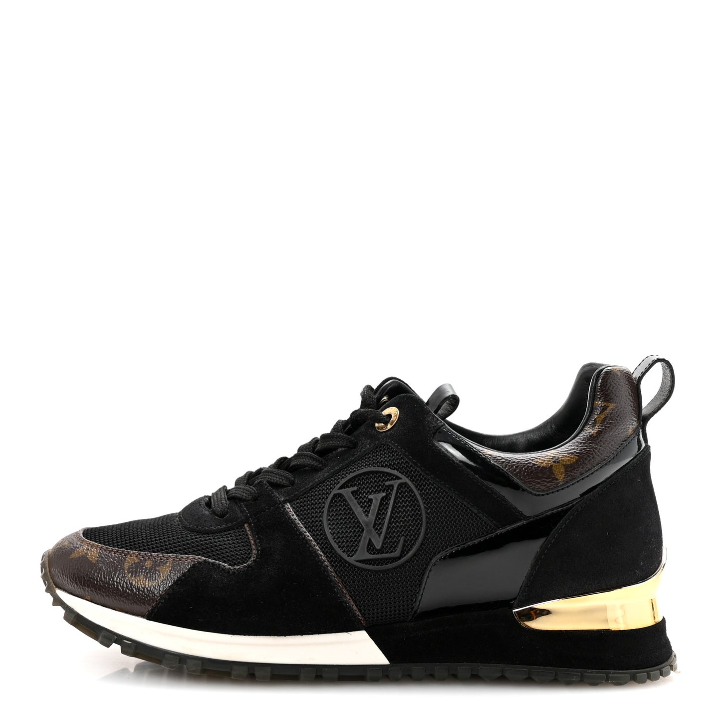 Suede Monogram Run Away Sneakers 38 Black