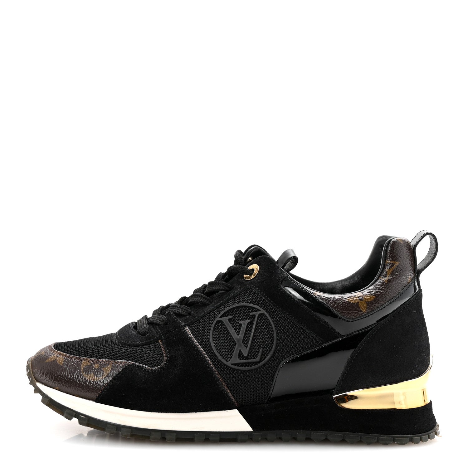 Louis Vuitton Suede Monogram Run Away Sneakers 38 Black 1 of 9