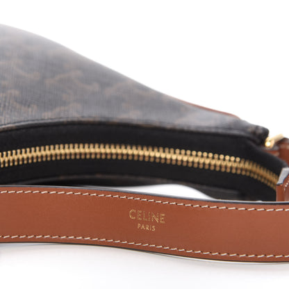 Celine Triomphe Canvas Calfskin Ava Shoulder Bag Tan 8 of 10