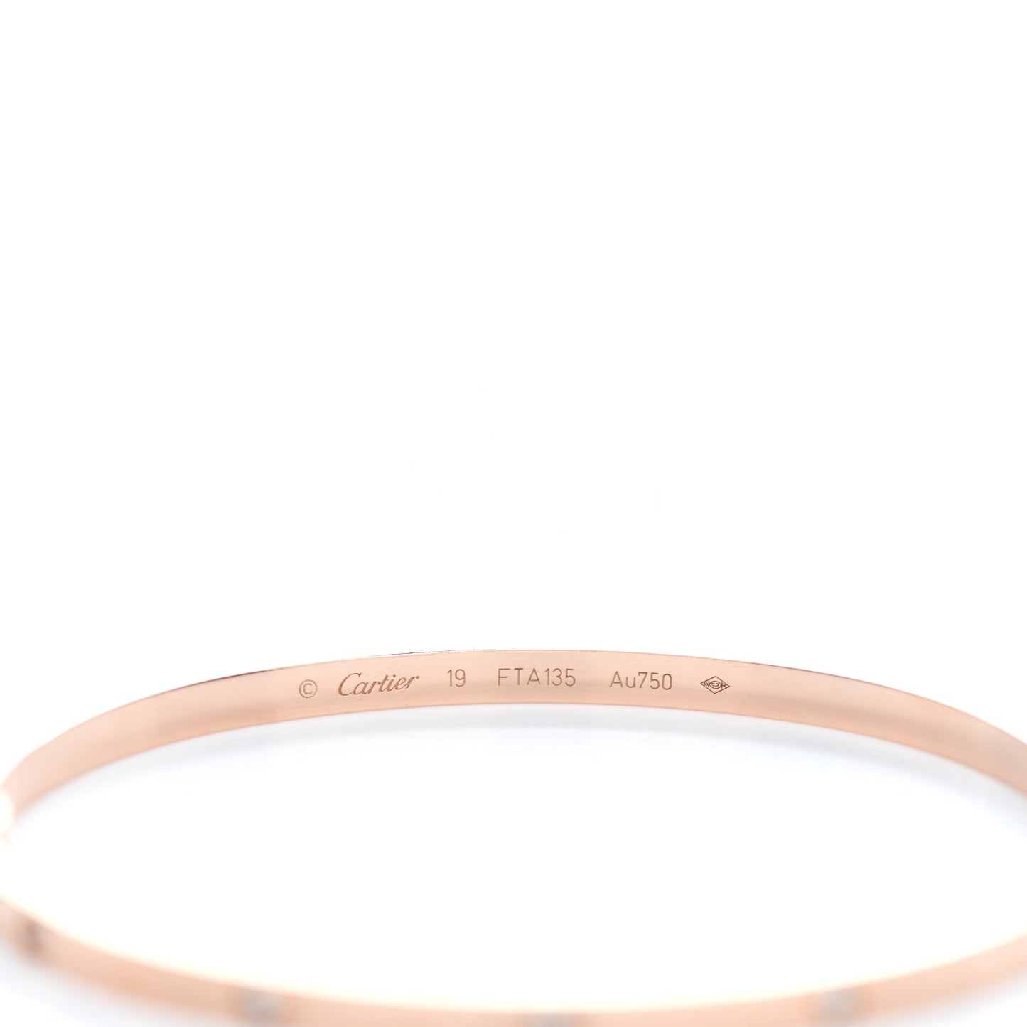 18K Pink Gold 10 Diamond Small LOVE Bracelet 19