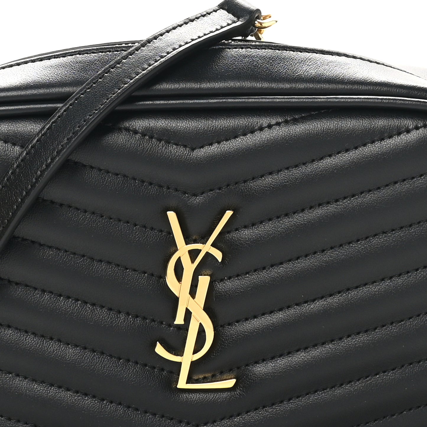 Calfskin Matelasse Monogram Mini Lou Camera Bag Black