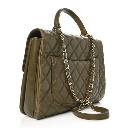 Chanel Lambskin Quilted Large Trendy CC Dual Handle Flap Bag Khaki 3 of 11