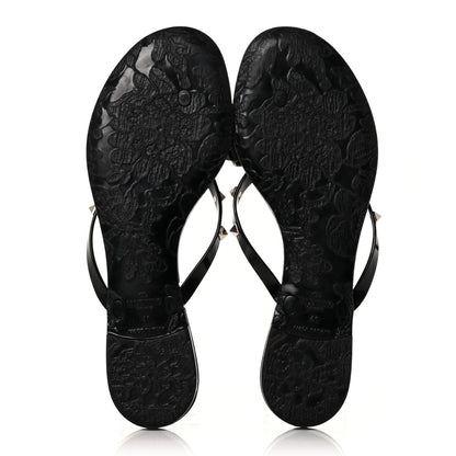 Valentino Garavani PVC Jelly Rockstud Bow Thong Sandals 41 Black 5 of 7