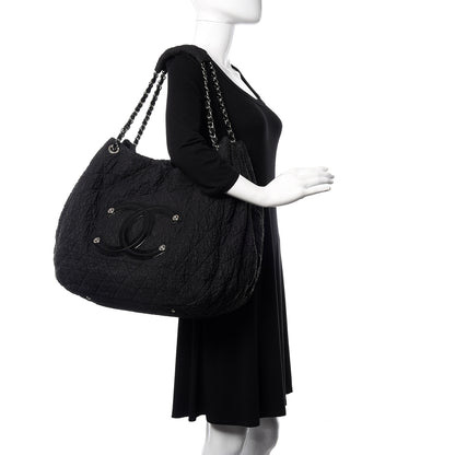 Chanel Nylon Patent Quilted CC Tote Black 2 of 10