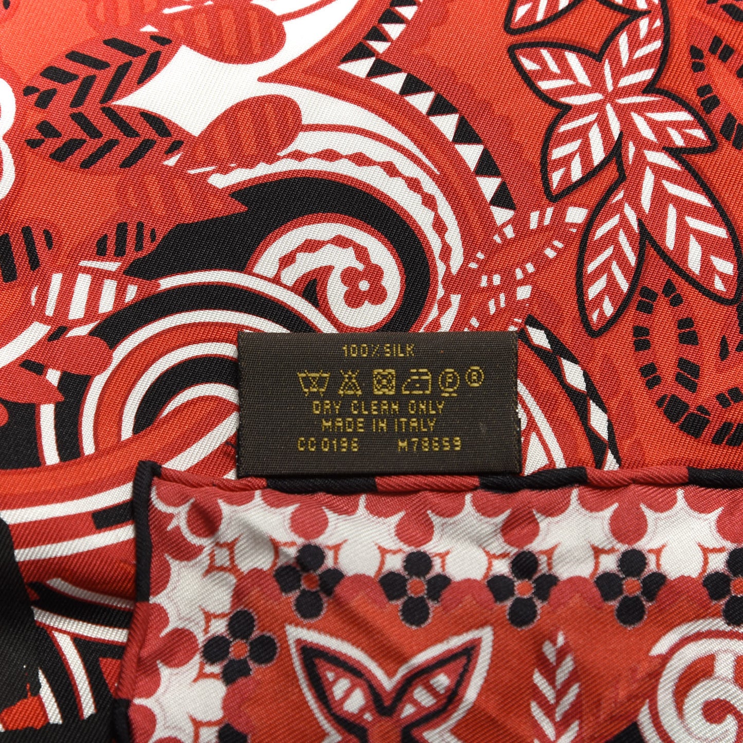 Silk LV Bandana Scarf Coquelicot