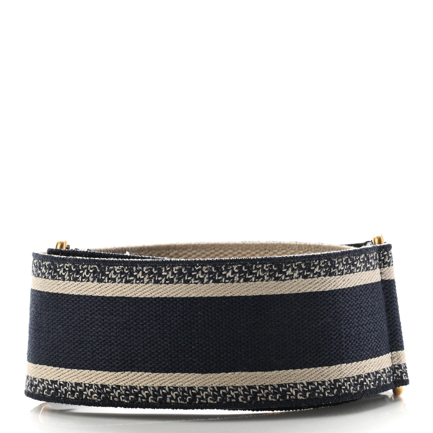 Christian Dior Canvas Embroidered Shoulder Strap Blue 2 of 6