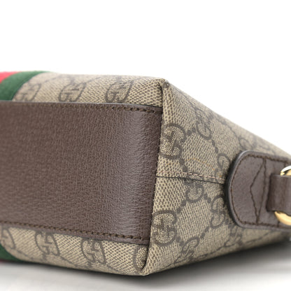 Gucci GG Supreme Monogram Textured Dollar Calfskin Web Small Ophidia Dome Shoulder Bag Beige Ebony New Acero 10 of 10