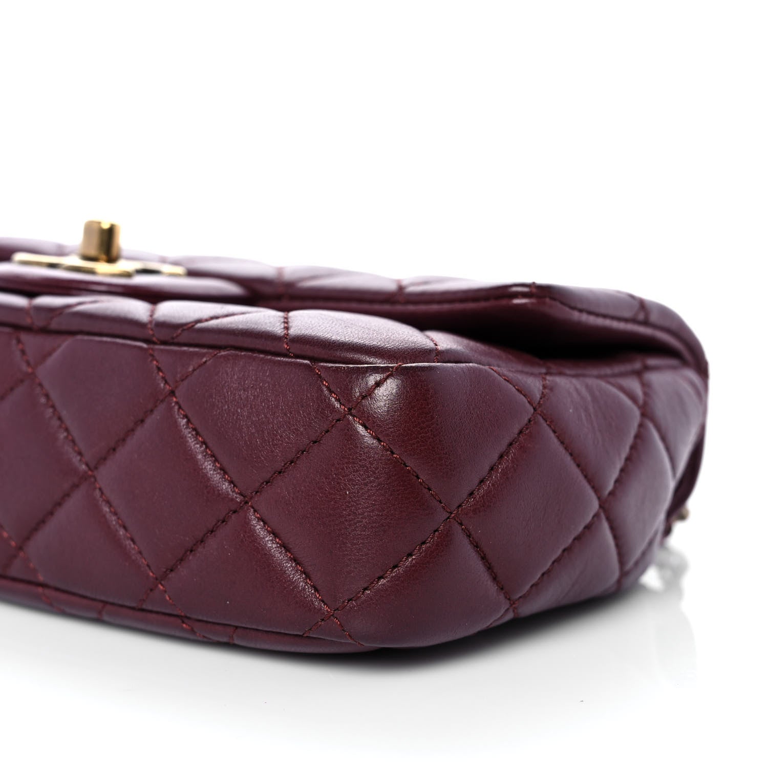 Chanel Lambskin Quilted Meat Packaged Mini Rectangular Flap Burgundy 8 of 8