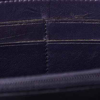 Chanel Woven Lambskin Quilted Large Zip Around Wallet Navy 13 of 14