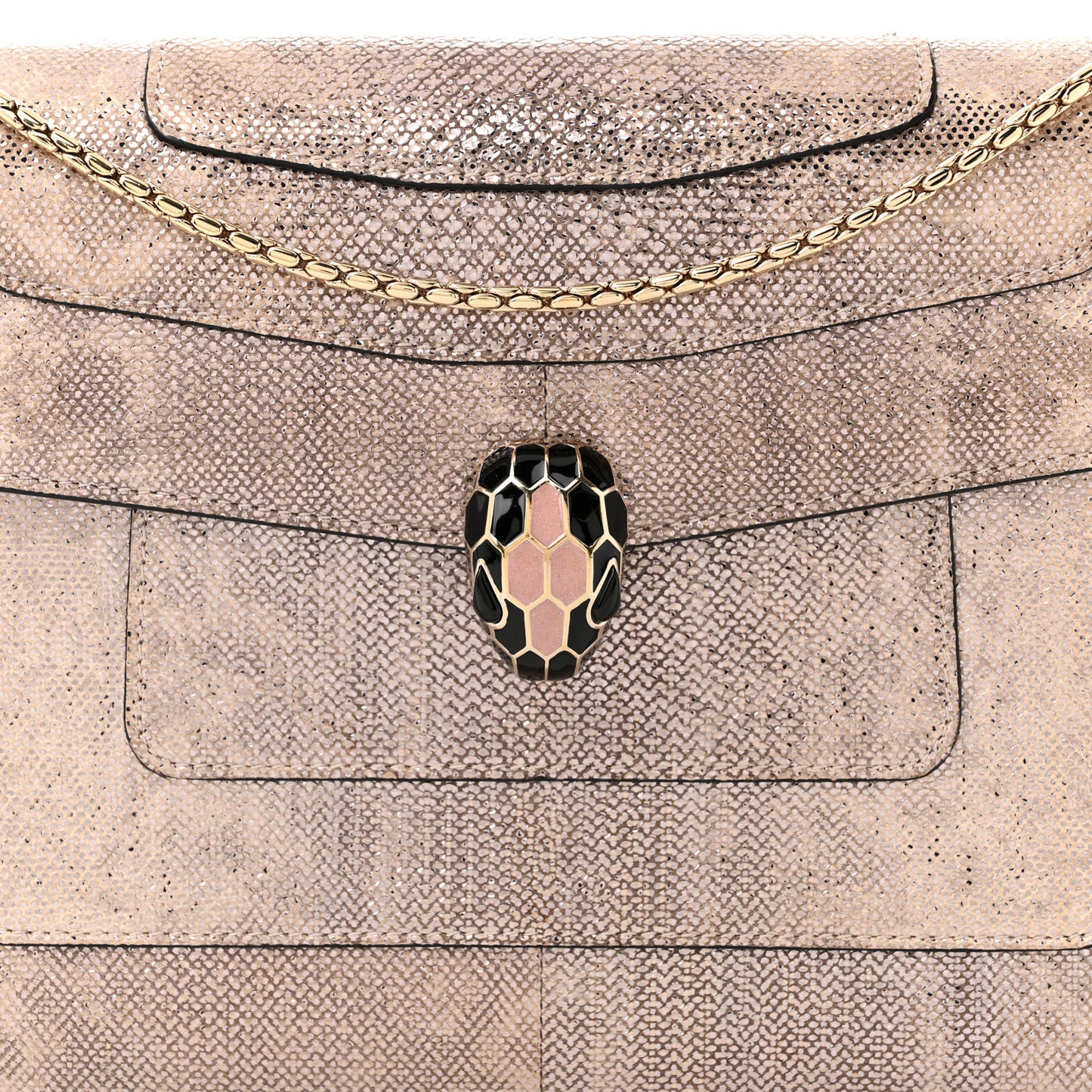 Metallic Karung Serpenti Forever Crossbody Rosa Di Francia