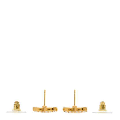 Chanel Pearl Studded CC Earrings Gold 3 of 5