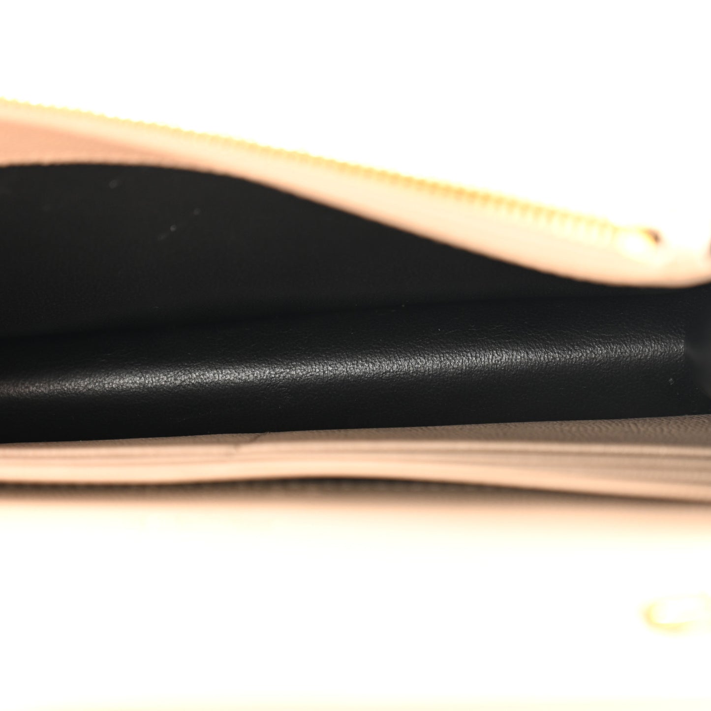 Grain De Poudre Matelasse Chevron Monogram Envelope Chain Wallet Dark Beige