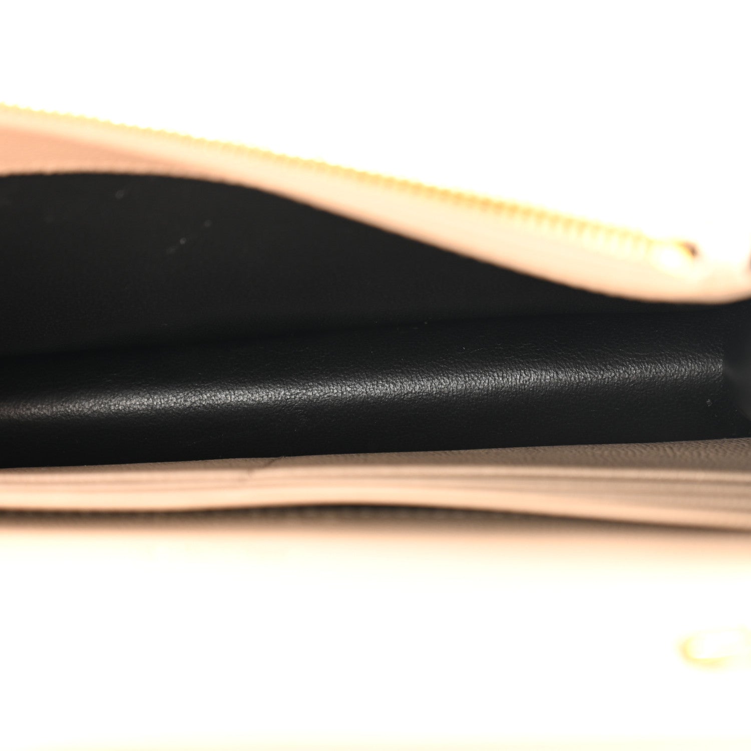 Saint Laurent Grain De Poudre Matelasse Chevron Monogram Envelope Chain Wallet Dark Beige 5 of 10