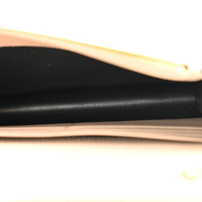 Saint Laurent Grain De Poudre Matelasse Chevron Monogram Envelope Chain Wallet Dark Beige 5 of 10