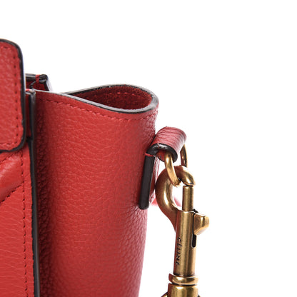 Celine Drummed Calfskin Nano Luggage Red 12 of 21