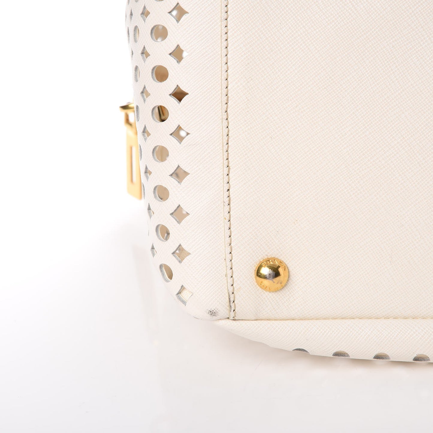 Saffiano Perforated Zip Around Tote Talco