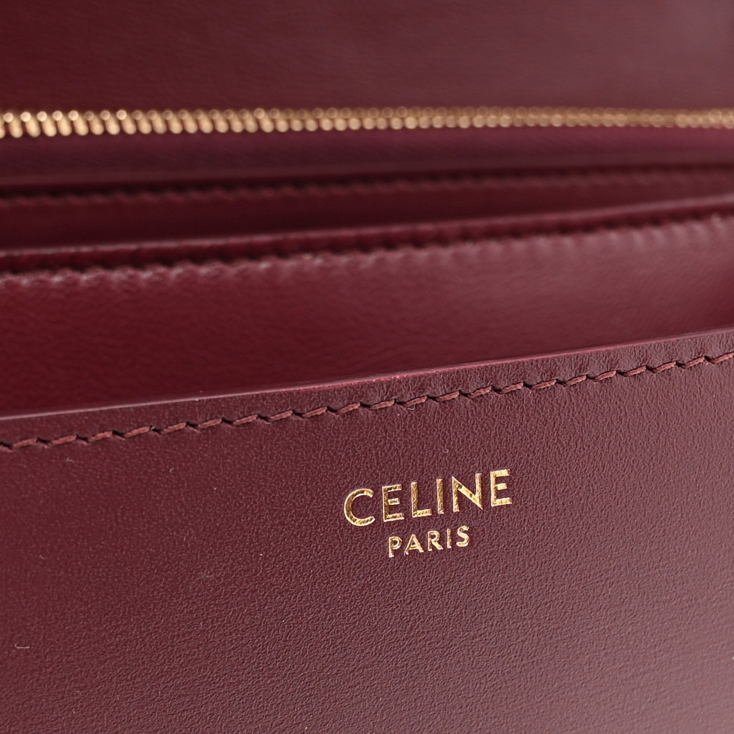 Celine Box Calfskin Medium Classic Box Flap Bag Burgundy 6 of 10