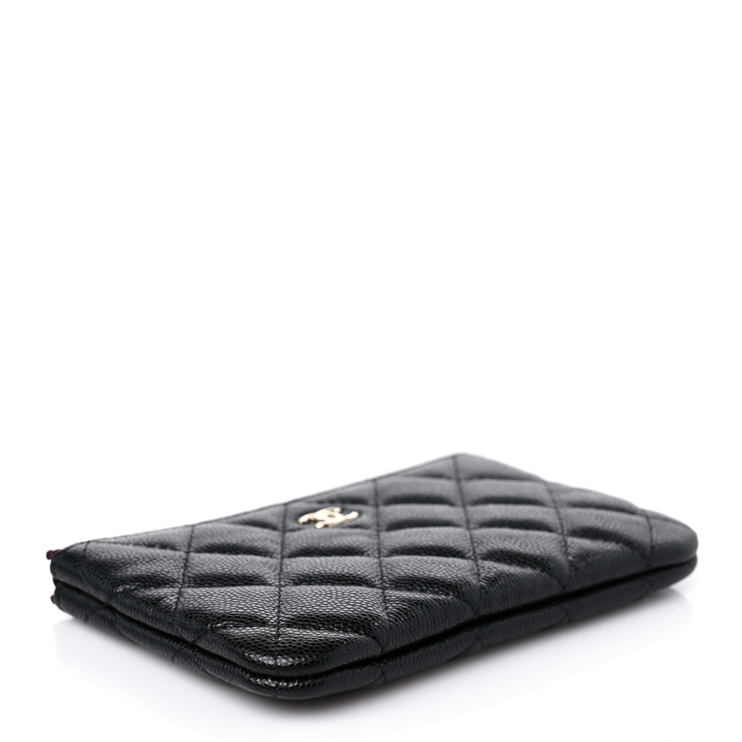 Caviar Quilted Small Cosmetic Case Black