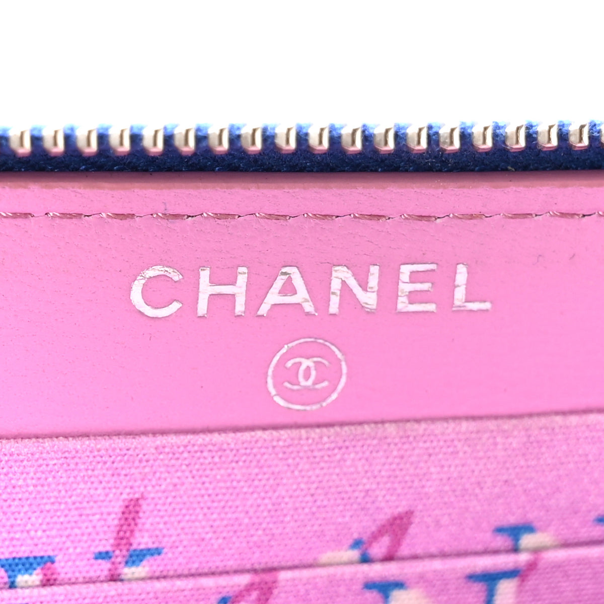 Chanel Lambskin Quilted Medium Zip Around Wallet Blue 6 of 9
