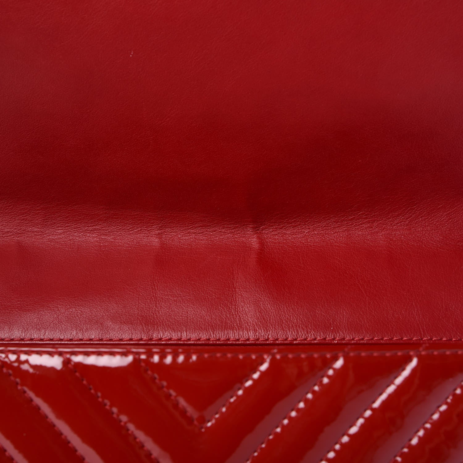 Chanel Patent Chevron Quilted Maxi Single Flap Red 12 of 12