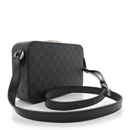 Gucci GG Supreme Monogram Azalea Calfskin Retro Interlocking G Shoulder Bag Black 3 of 10