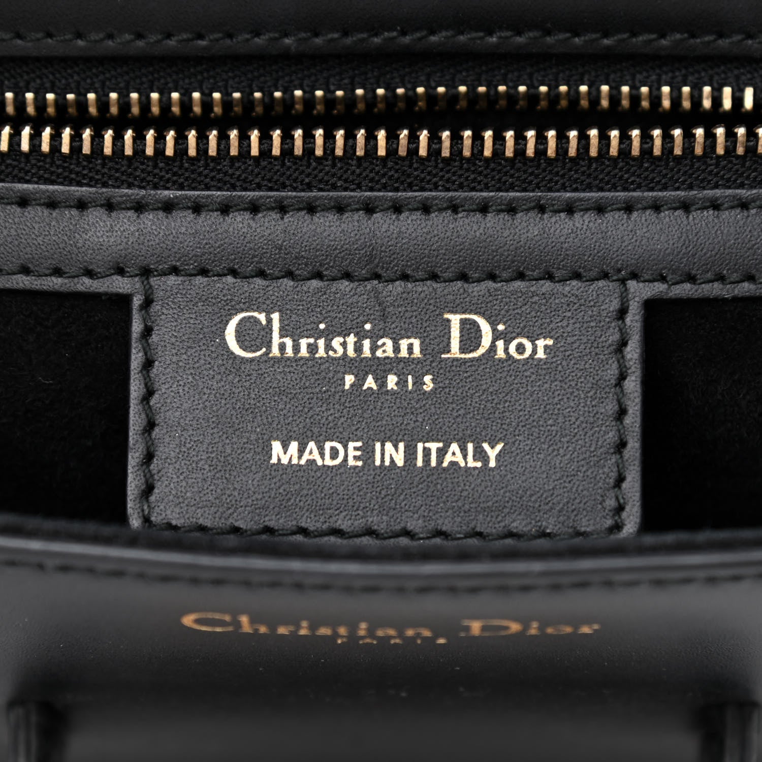 Christian Dior Calfskin D Fence Saddle Bag Black 6 of 11