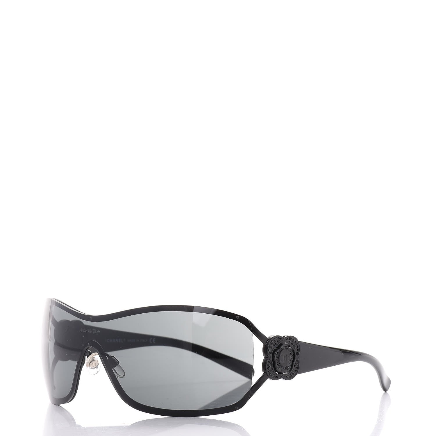 Chanel Swarovski Crystal Camellia CC Sunglasses 4164-B Black 1 of 8