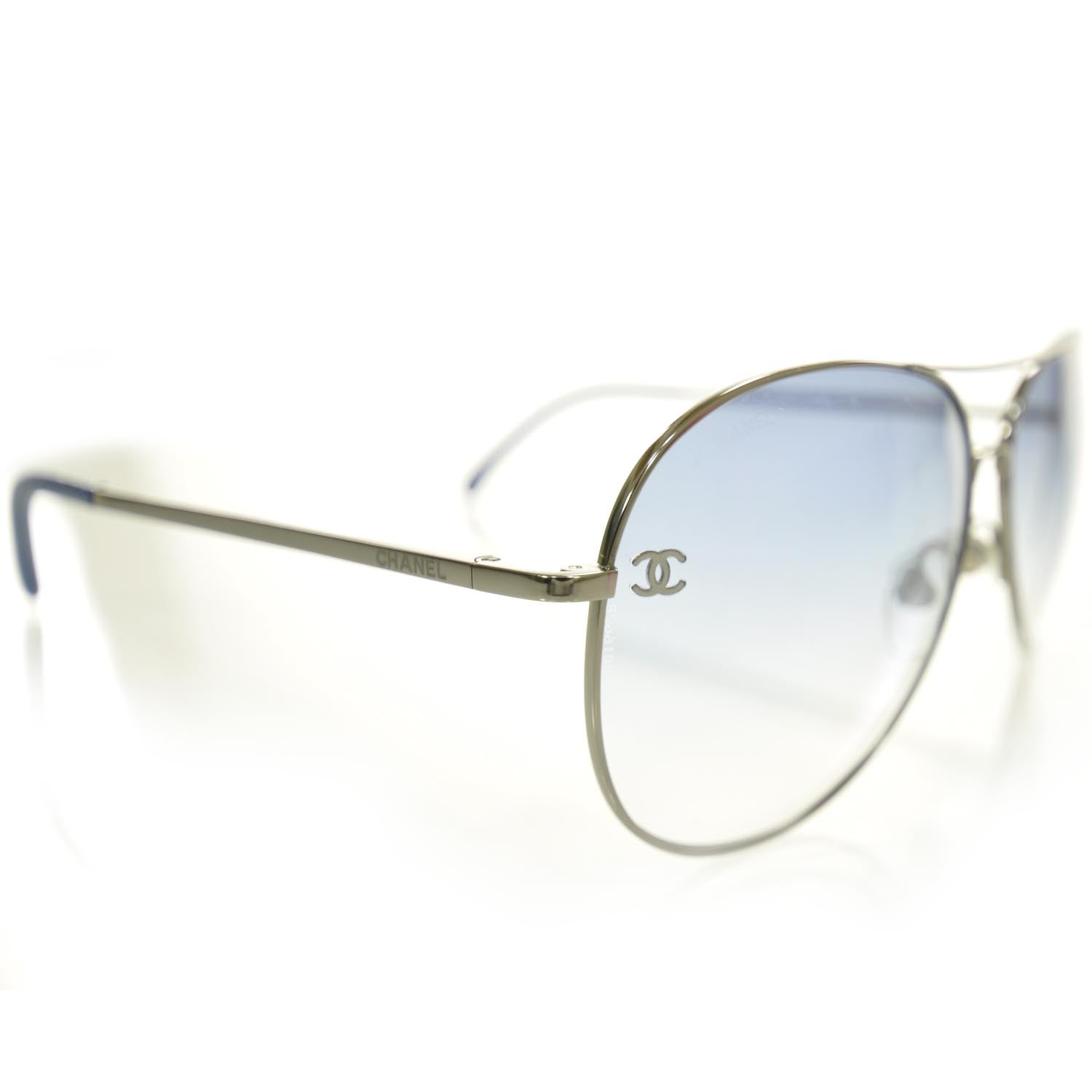 Chanel Aviator Sunglasses 4189 Blue 5 of 9