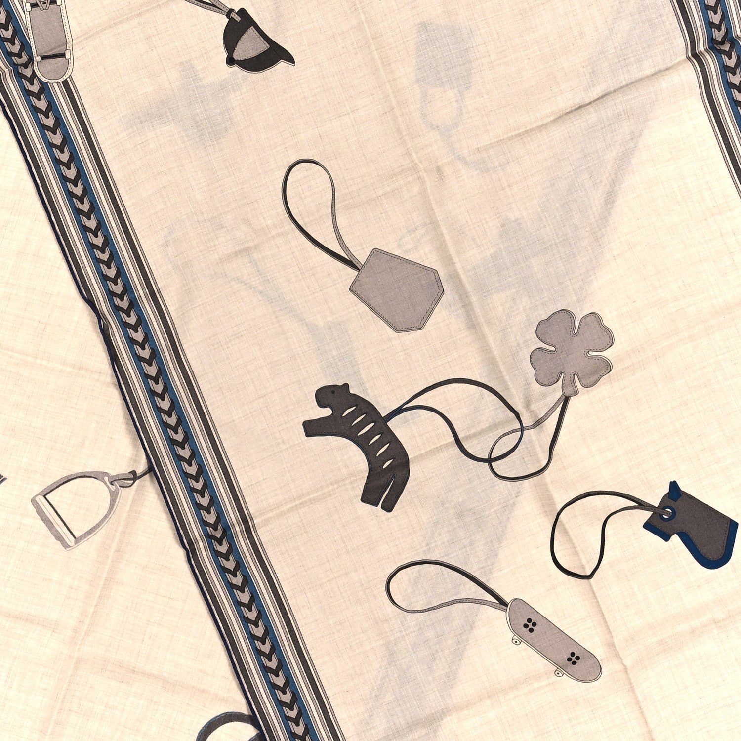 Hermes Cashmere Silk Et Gris Gris Rectangle Scarf Naturel Taupe Beige 4 of 4