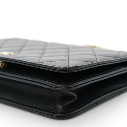 Chanel Iridescent Lambskin Quilted Pearl Wallet On Chain WOC Black 11 of 11