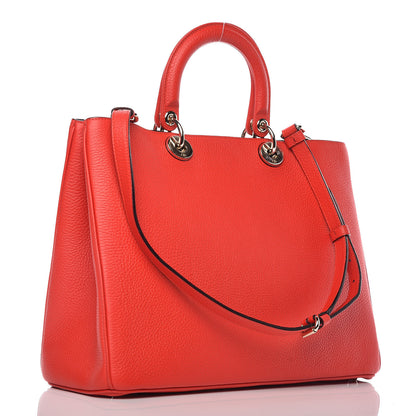 Christian Dior Bullcalf Large Diorissimo Tote Red 5 of 13