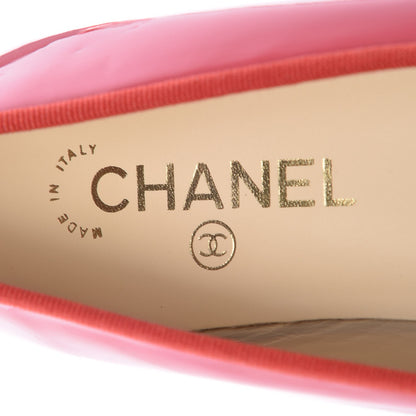 Chanel Patent Calfskin CC Cap Toe Ballerina Flats 39.5 Coral 7 of 9