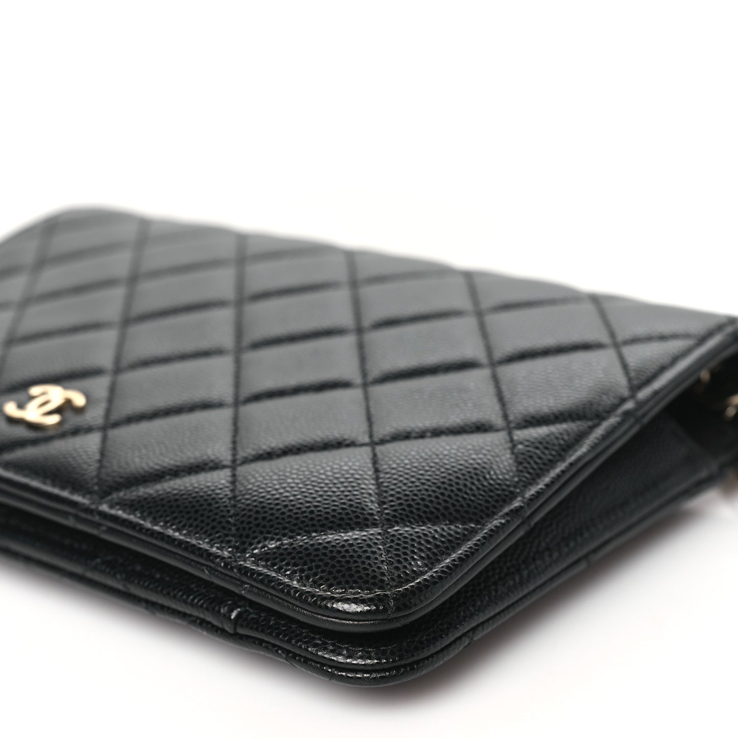 Caviar Quilted Clutch With Chain  Black