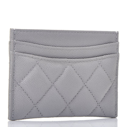 Chanel Caviar Quilted Card Holder Grey 3 of 9